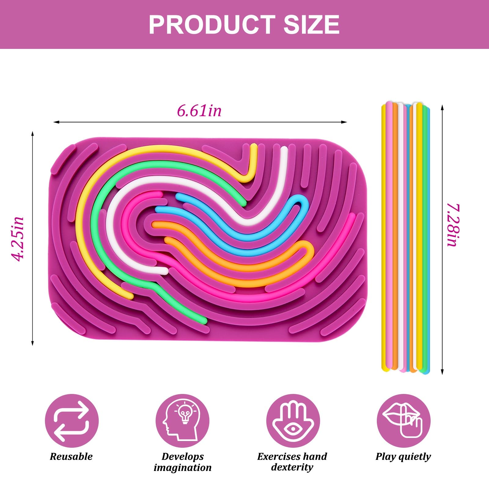 ZUGHXMS Double-Sided Sensory Activity Board With 12 Strings - Autism ADHD Toy