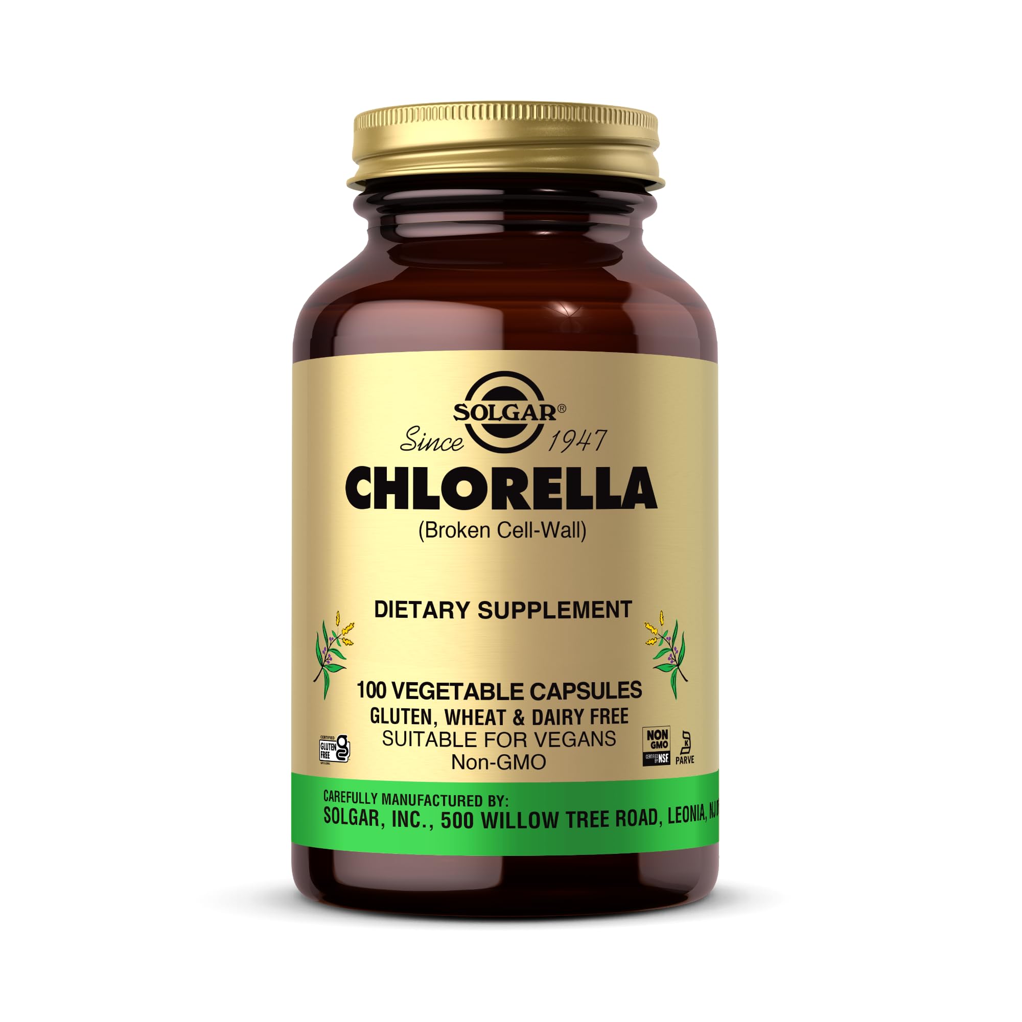 Complément Alimentaire Solgar Chlorella 520 Mg - Boîte De 100 Capsules - Neuf