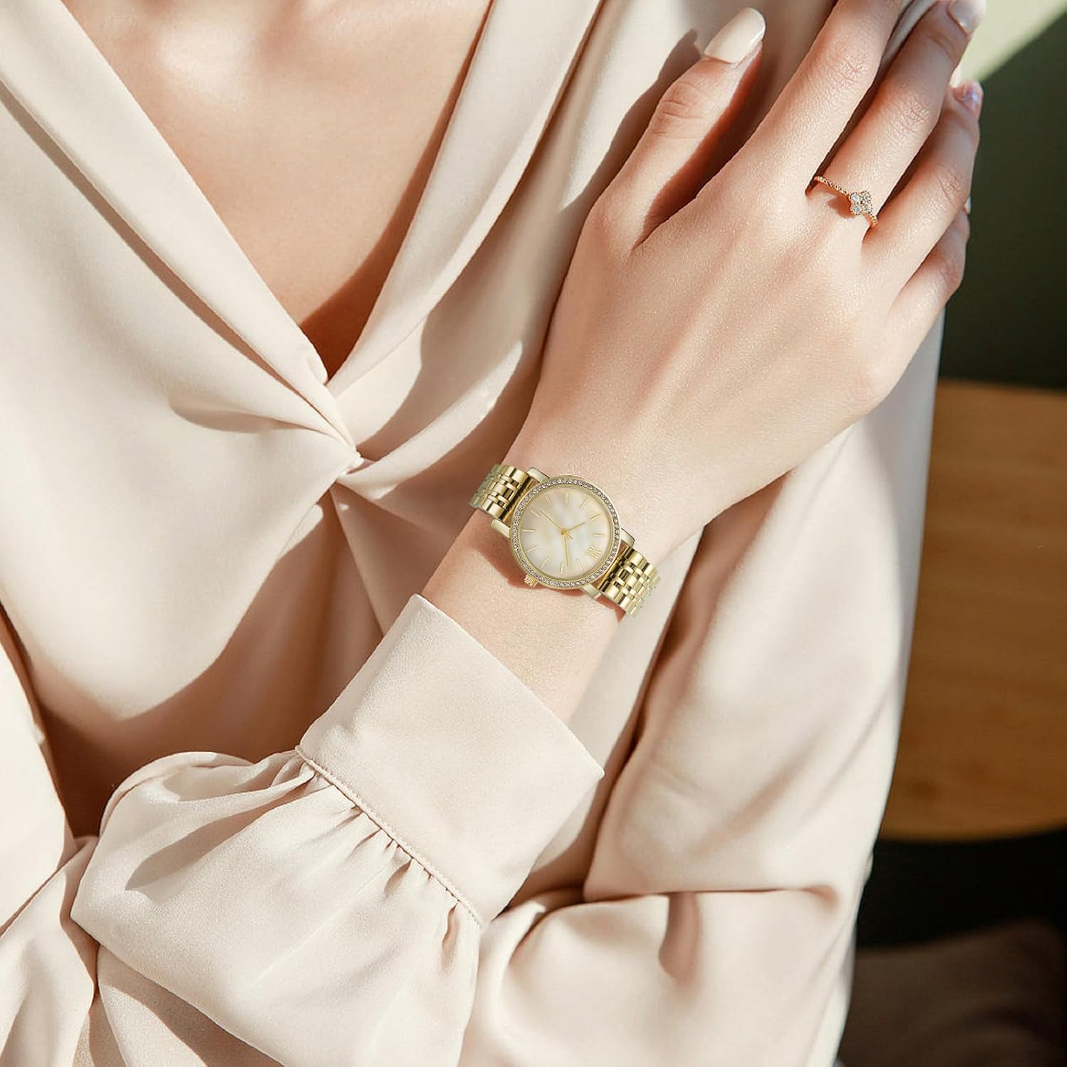 CIVO Ladies Watches for Women Gold: Analog Wrist Watch Simple Waterproof - Dainty Fashion Elegant Stainless Steel Watch - Image 5