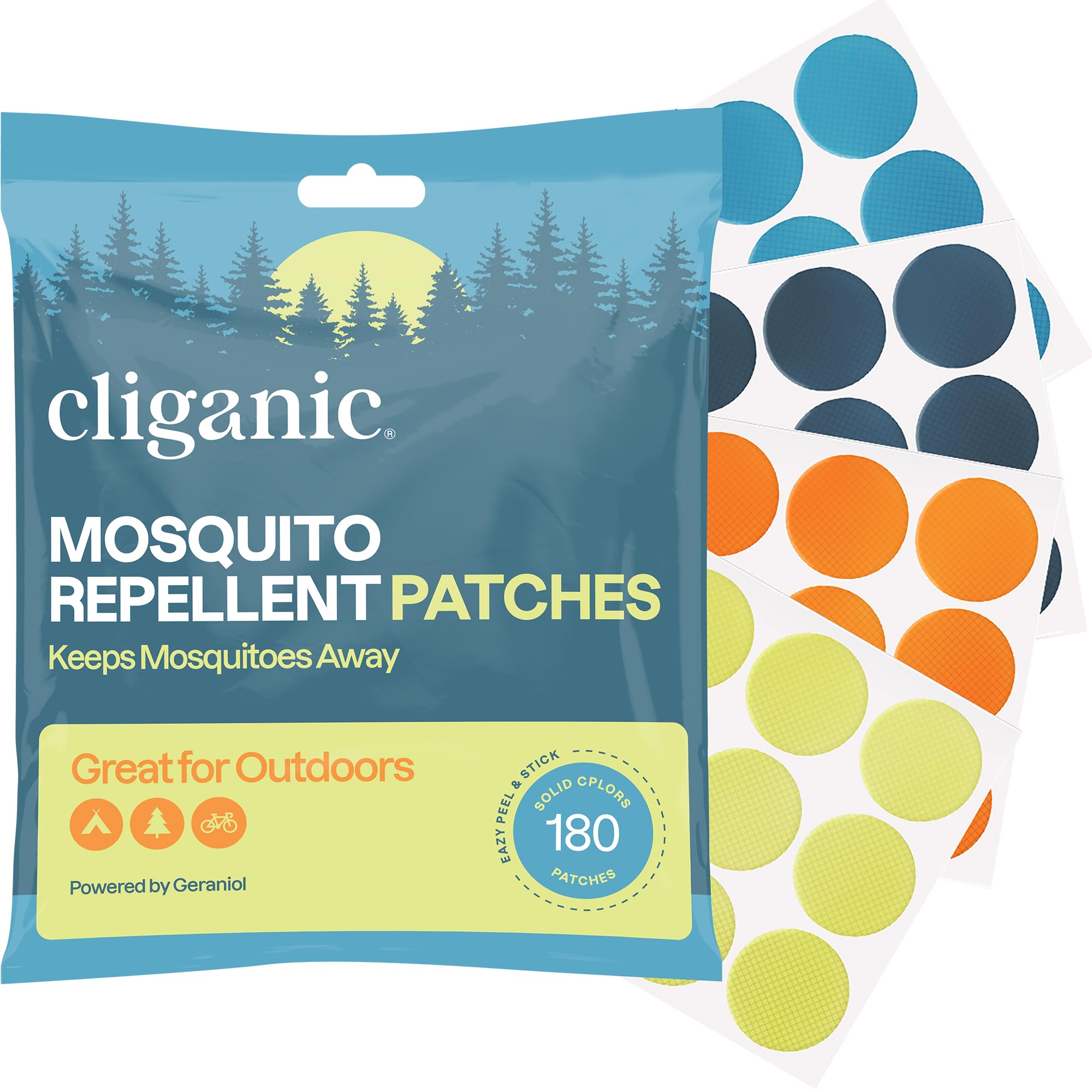 Cliganic Mosquito Patches (180 Pack) - Stickers for Adults and Kids, DEET Free Repellent
