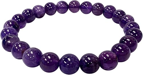 Gem Avenue Handmade Round Bead Stretch Bracelet Unisex Natural Stone Beaded Jewelry for Men & Women, Elastic Wristband for Daily Wear