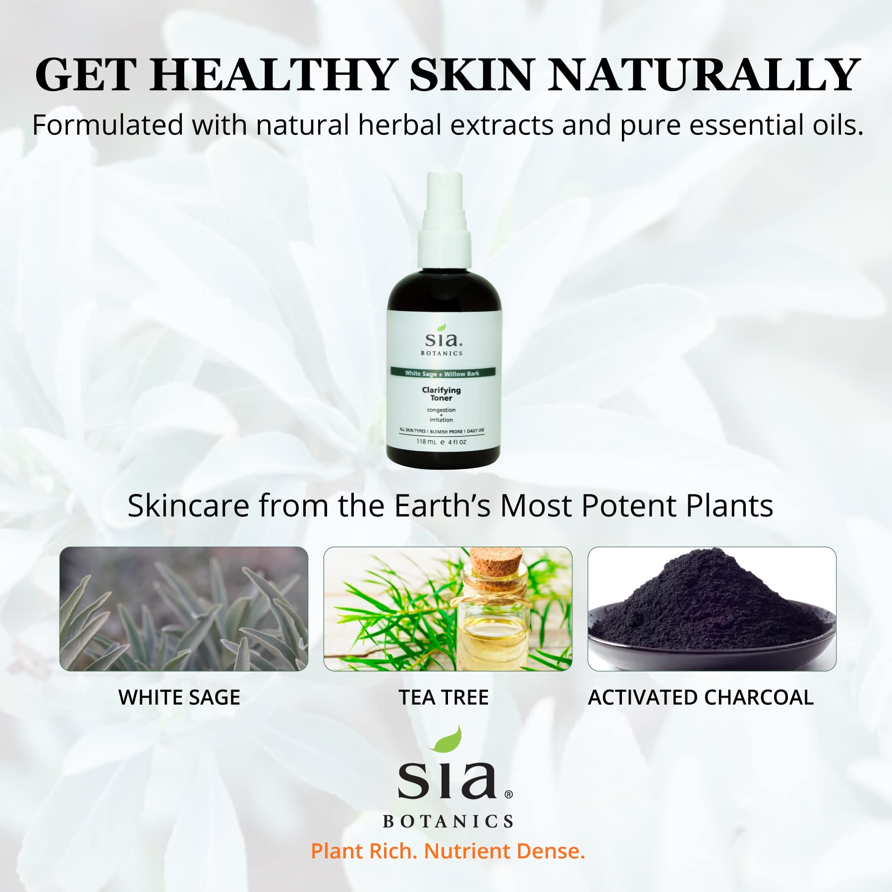 Sia Botanics Almohadillas de limpieza facial, aceite natural de árbol de té con botánicos del desierto y ácido alfa-hidroxi natural, 50 almohadillas