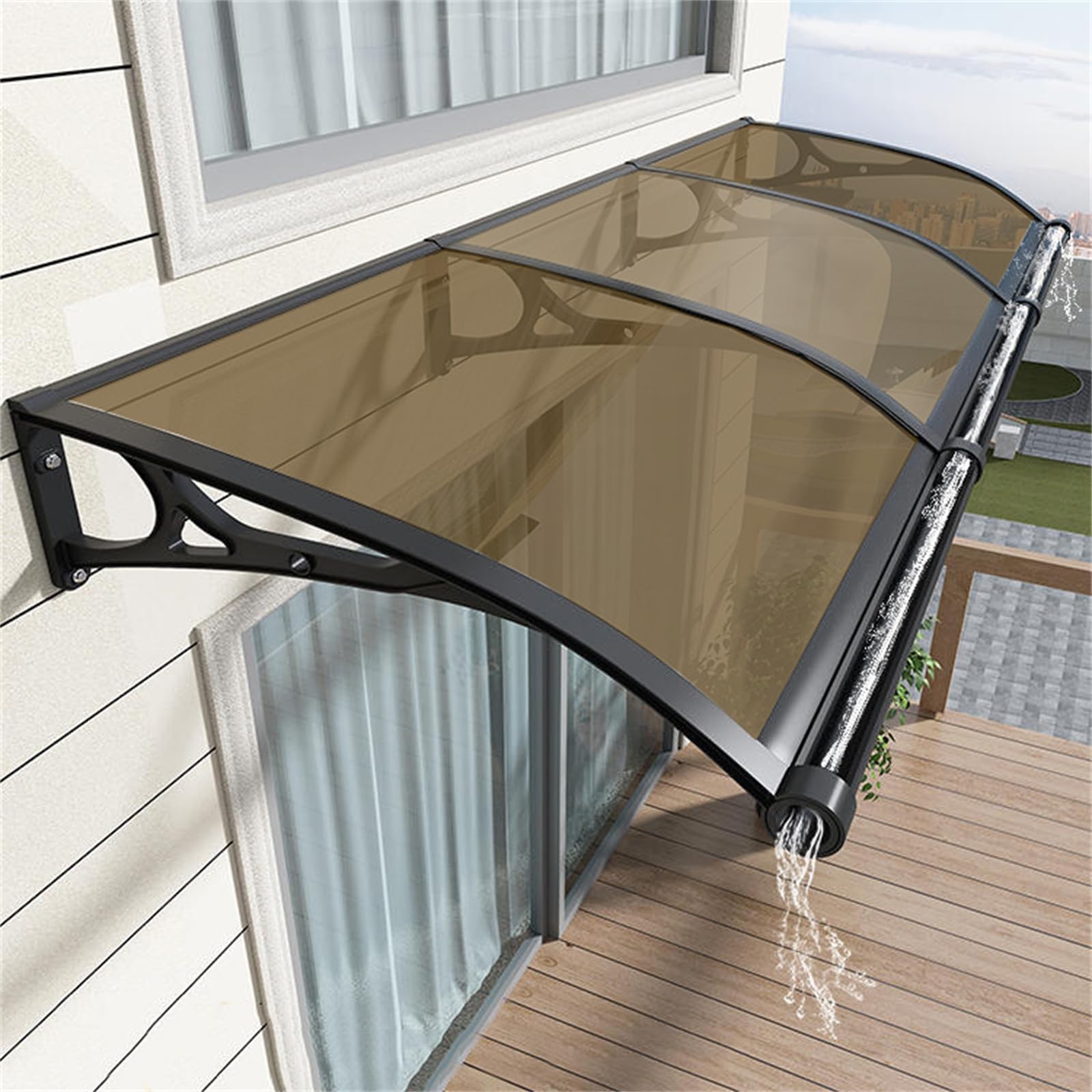 GJZQDKX Outdoor Patio Awning Canopy for UV Rain Snow and Sunlight Protection Front Door Window Garden Porch Deck Awnings