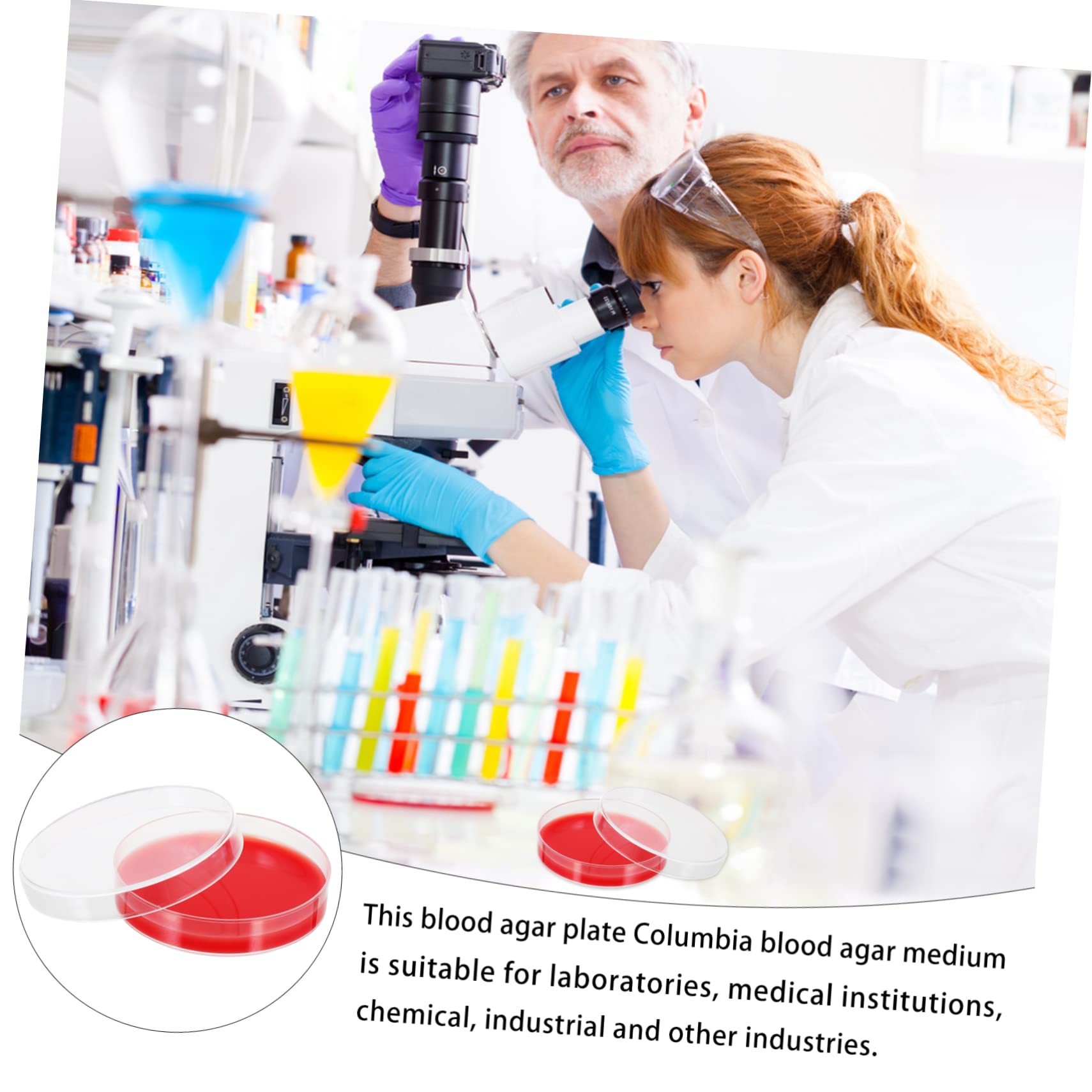 ULTECHNOVO 20piezas Placas De Agar De Para Cultivo Microbiológico Placas Petri Para Laboratorios Medio De Crecimiento Para Pruebas De Hemólisis y Cultivo De Estafilococos y Estreptococos