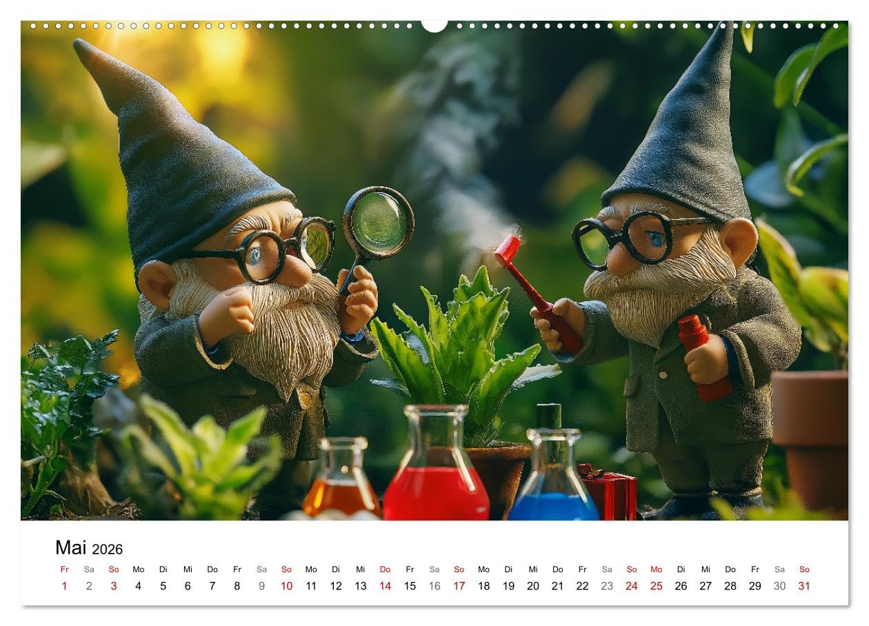 Berufe der Gartenzwerge (hochwertiger Premium Wandkalender 2026 DIN A2 quer), Kunstdruck in Hochglanz: Gartenkalender mit lustigen Gartenzwergen in ... Wichtel-Fans und all (CALVENDO Spass)