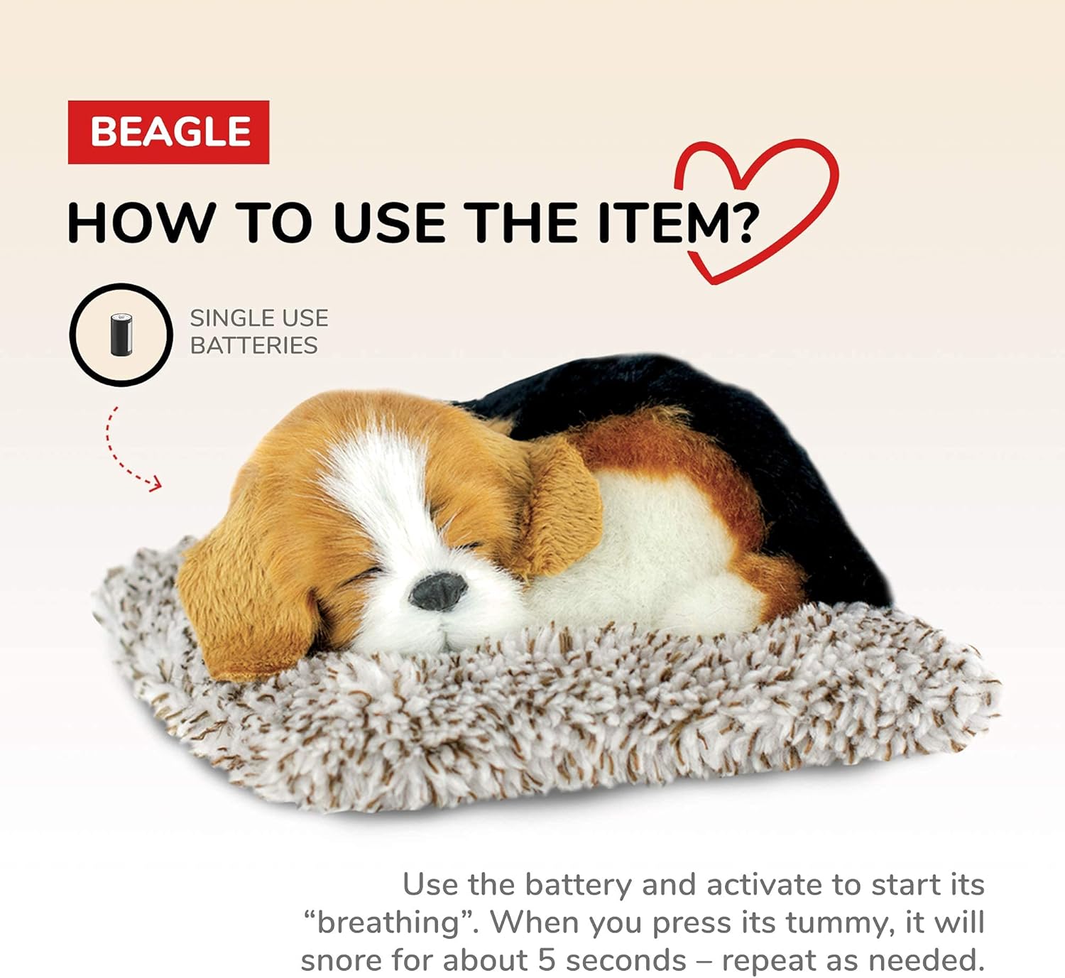 Perfect Petzzz - Mini Beagle, Stuffed Animals for Girls and Boys, Dog Toys for Kids and Elderly, Battery-Operated Live Pet Toys, Companion Realistic Dog
