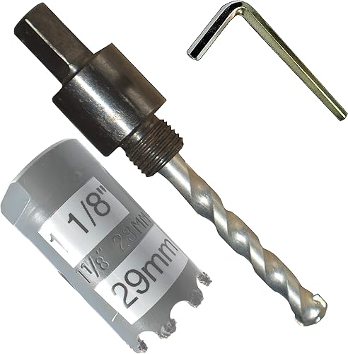 Broca de sierra de carburo de 1 1/8 pulgadas con eje hexagonal 7/16 para taladro de 1/2 pulgada, sierra de agujero de hormigón, cortador de agujero