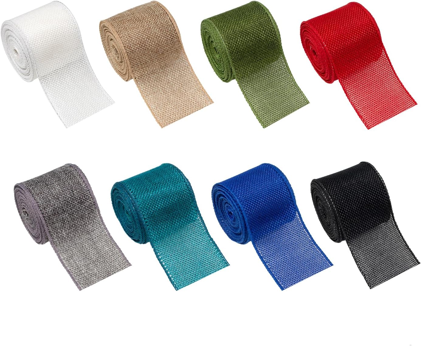 Amazon.com: Mlurcu Burlap Wired Ribbon 2 Inch Wide - 8 Rolls 40 Yards ...