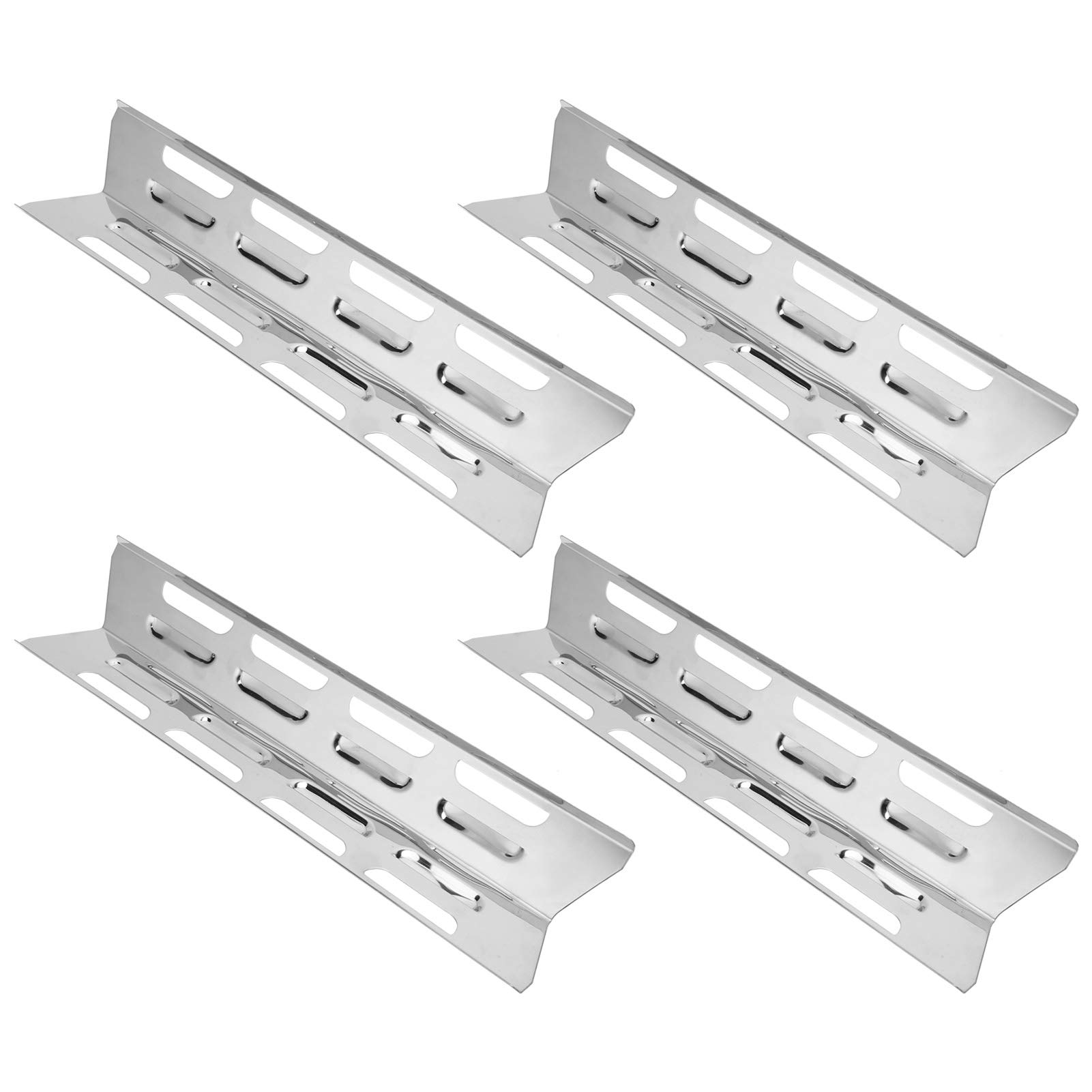 4 Piezas Repuesto Barbacoa de Gas, 40.9 * 10 cm Placa de Calor Barbacoa Gas Difusor de Calor Barbacoa Campingaz de Acero Inoxidable, para Placa Calor Barbacoa Gas, Piezas de Repuesto, Plata