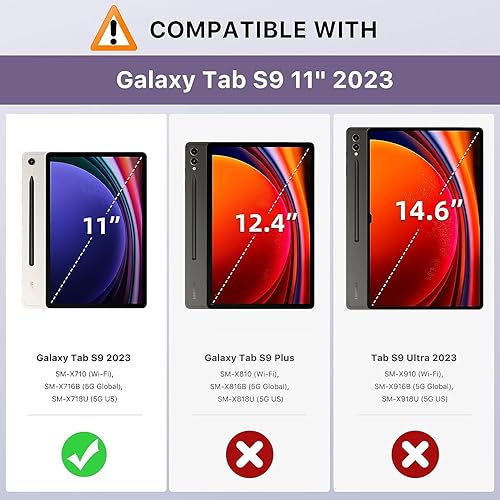 Miniatura 2 de UUcovers Funda transparente para tableta Samsung Galaxy Tab S9 de 11 pulgadas (versión 2023) (modelo SM-X710X716BX718U) con soporte para bolígrafo