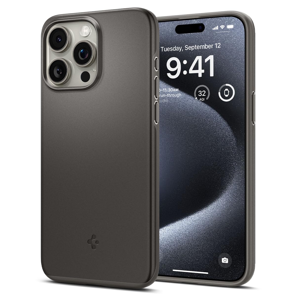 SpigenThin Fit Case Compatible with iPhone 15 Pro - Gunmetal
