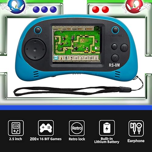 Miniatura 4 de Juego de mano para niños reproductor de videojuegos portátil con 200 juegos de 16 bits de 25 pulgadas mini máquina de juego electrónica retro el