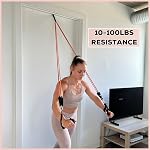 Squeeze Bandes Bandes de résistance des tubes, 11PCS Forfait d'entraînement de fitness à domicile comprend : 5 Bandes de résistance, 2 Poignées de mousse, 2 Paille de cheville rembourrée, 1 Ancre de porte, 1 Porter la poche, jusqu'à 100 Lbs