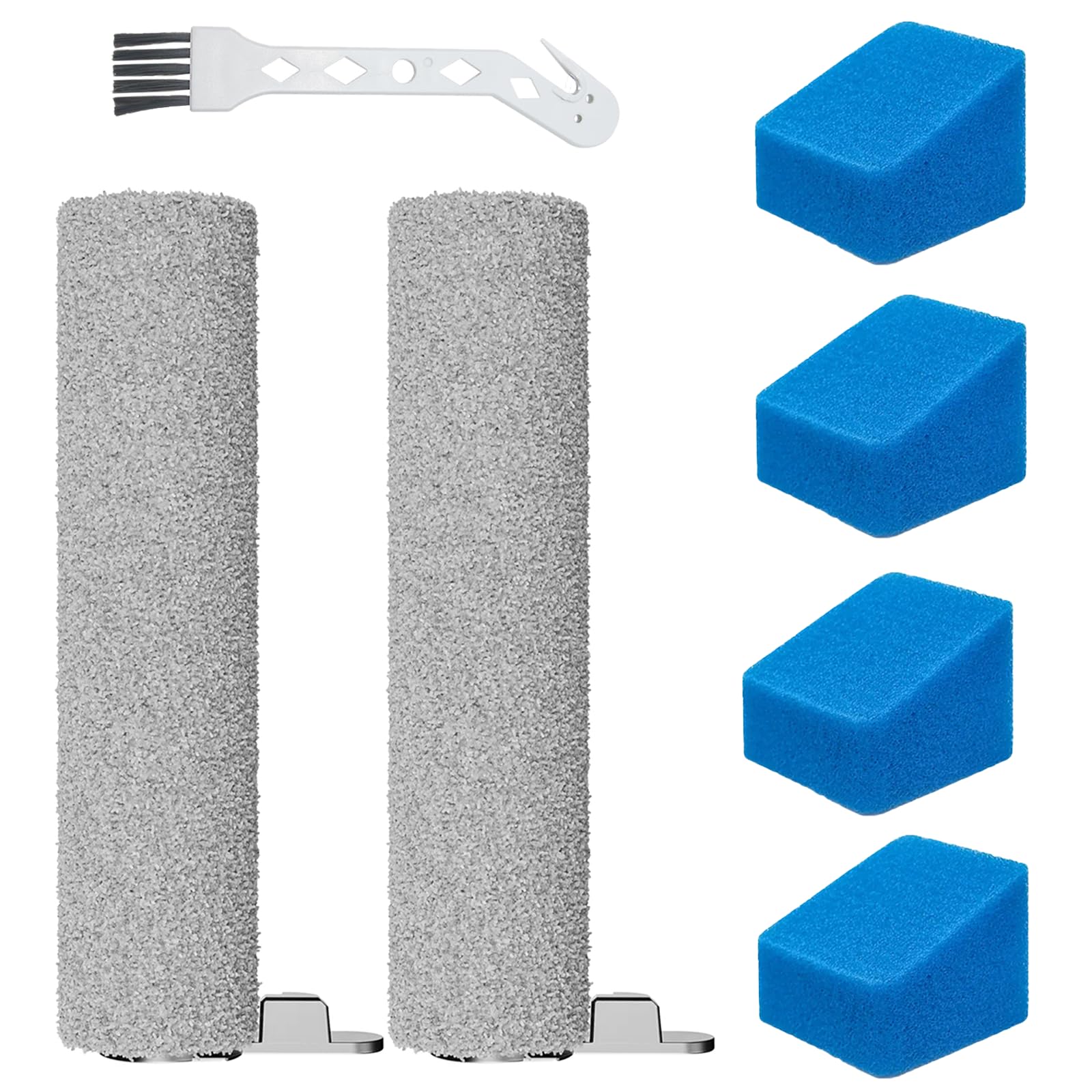 Vacuum Accessories Replacement Set only for JONR ED12 Pro Wet Dry Vacuum Cleaner, 2 Roller Brushes 4 Sponge Filter 1 Cleaning Brush