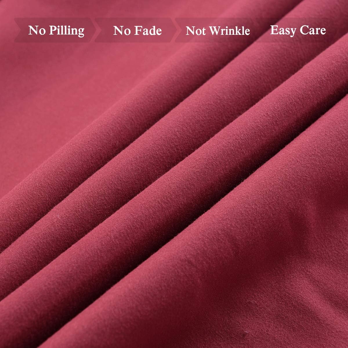 JML Bed Sheet King, Sheet Set 3-Piece 3000 Thread Count Microfiber Bed Sheet Set Deep Pocket Up to 14" - Soft Wrinkle & Fade Resistant, Hypoallergenic Luxury Bedding Set, Burgundy
