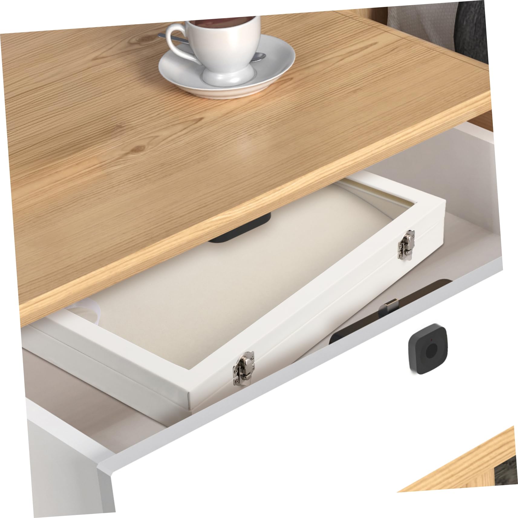 Healvian Caja De Almacenamiento Para Collares De Madera Tapa Transparente Organizador De Joyas Para Mujer Expositor De Collares Seguro Capacidad Grande y Diseño Elegante Adecuado Para Viajes y Diario