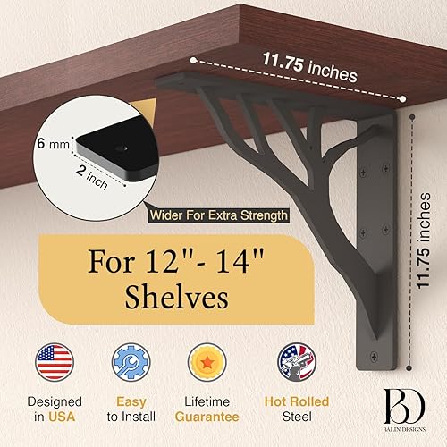 Miniatura 35 de Soportes de estante rústicos de 8 pulgadas a 10 pulgadas, soportes decorativos en L para estantes, soporte flotante de metal de hierro, soporte