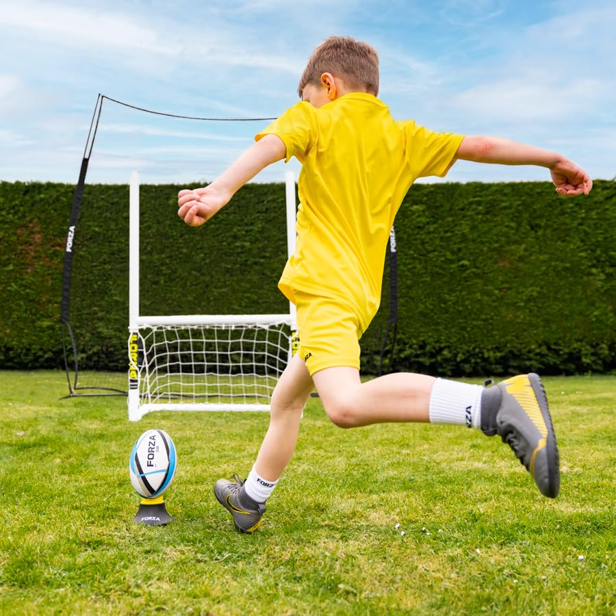 FORZA Mini portería de fútbol y rugby 3v3 – Portería de jardín multideportiva con marco de uPVC, red resistente a la intemperie y fácil montaje – Portería de entrenamiento portátil para atletas junior