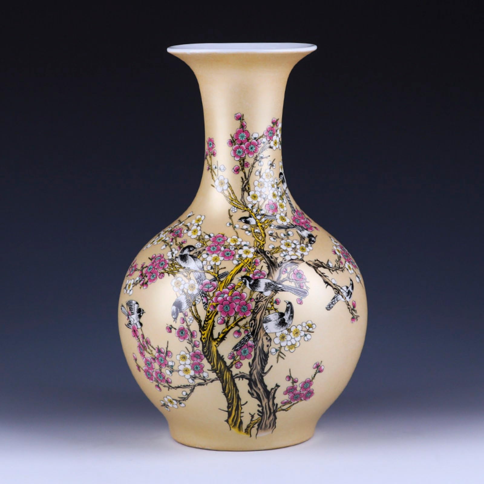 Vase en céramique de Jingdezhen 33 cm décoratif pour intérieur style chinois