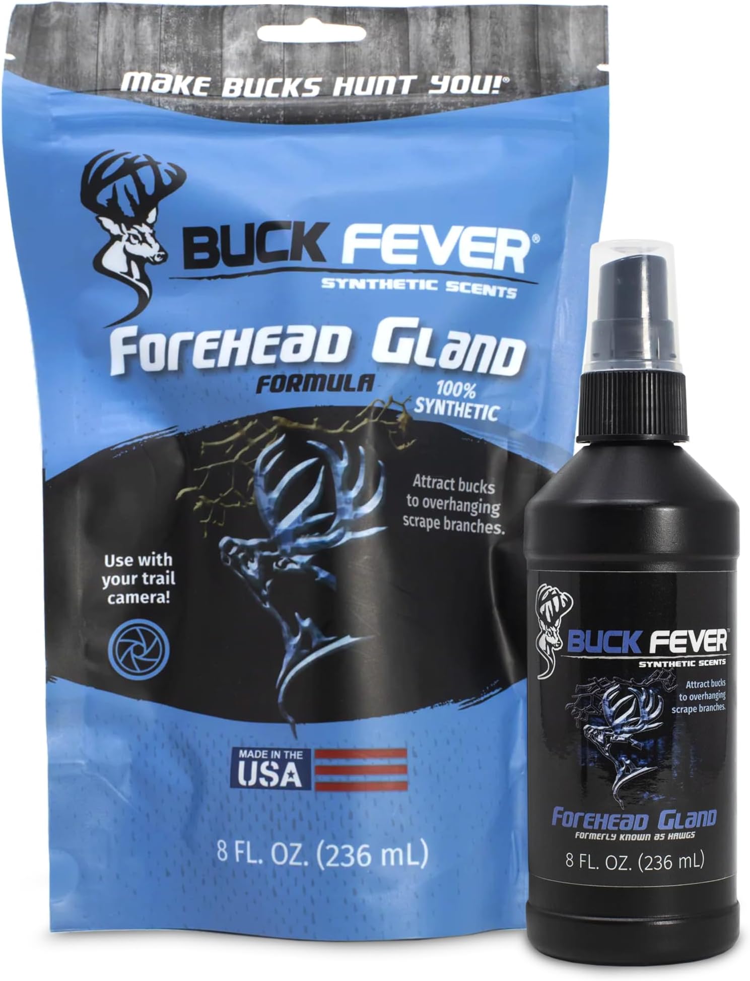 - Buck Fever Forehead Gland โ Syntheticly Formulated Buck Lure & Deer Attractant (not just Limited to Whitetail Deer) for Mock Scrapes, Licking Branches - Year-Round Hunting Scents