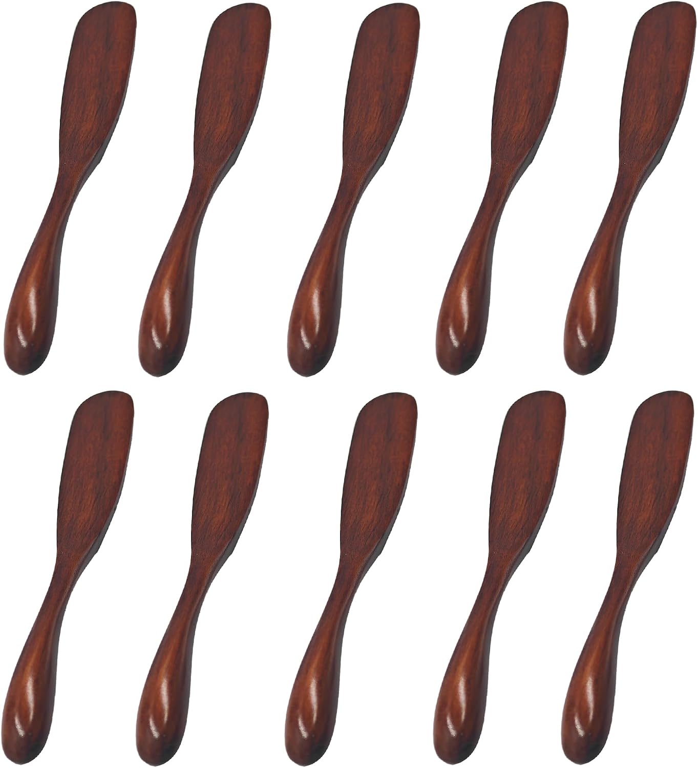 10Pcs 6.5 Inch Wooden Butter Knife Set, Cheese Spreaders, Mini Wooden Spatulas for Jam, Sandwich, Peanut Butter, Condiment, Cream, Kitchen and Restaurant Use Natural Wood Color