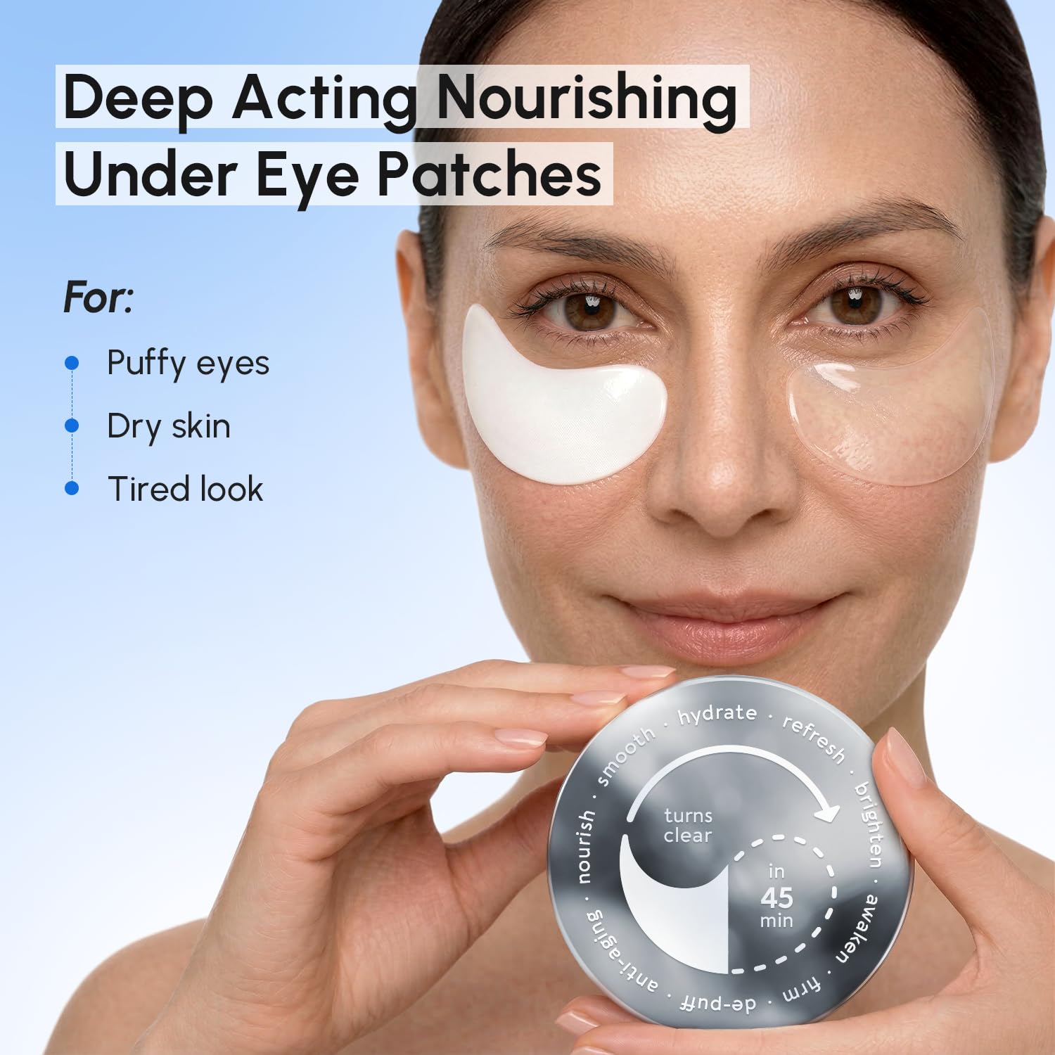 MAREE Parches invisibles debajo de los ojos para ojos hinchados y ojeras con colágeno péptido, cafeína y retinol, máscaras de ojos para mujeres y hombres para bolsas debajo de los ojos y reducción de