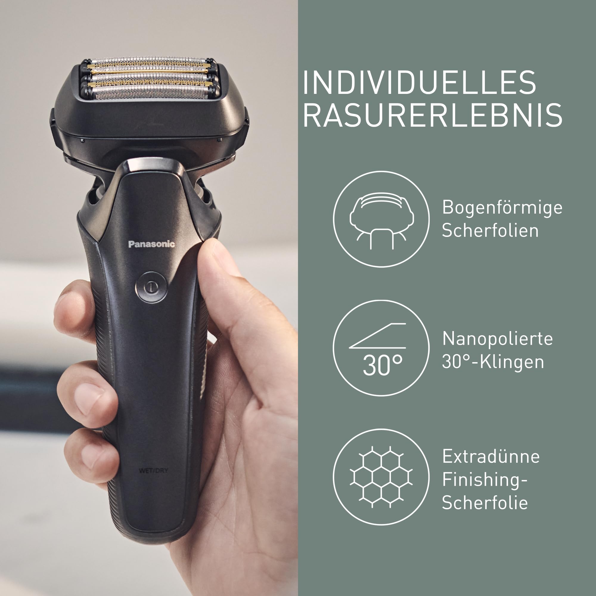 Panasonic WES9600Y1361 Ersatzklingen für Elektrorasierer ES-LS9A & ES-LS6A, Kombipack, 6-Klingen-System, fortschrittlicher japanischer Edelstahl, wasserdicht