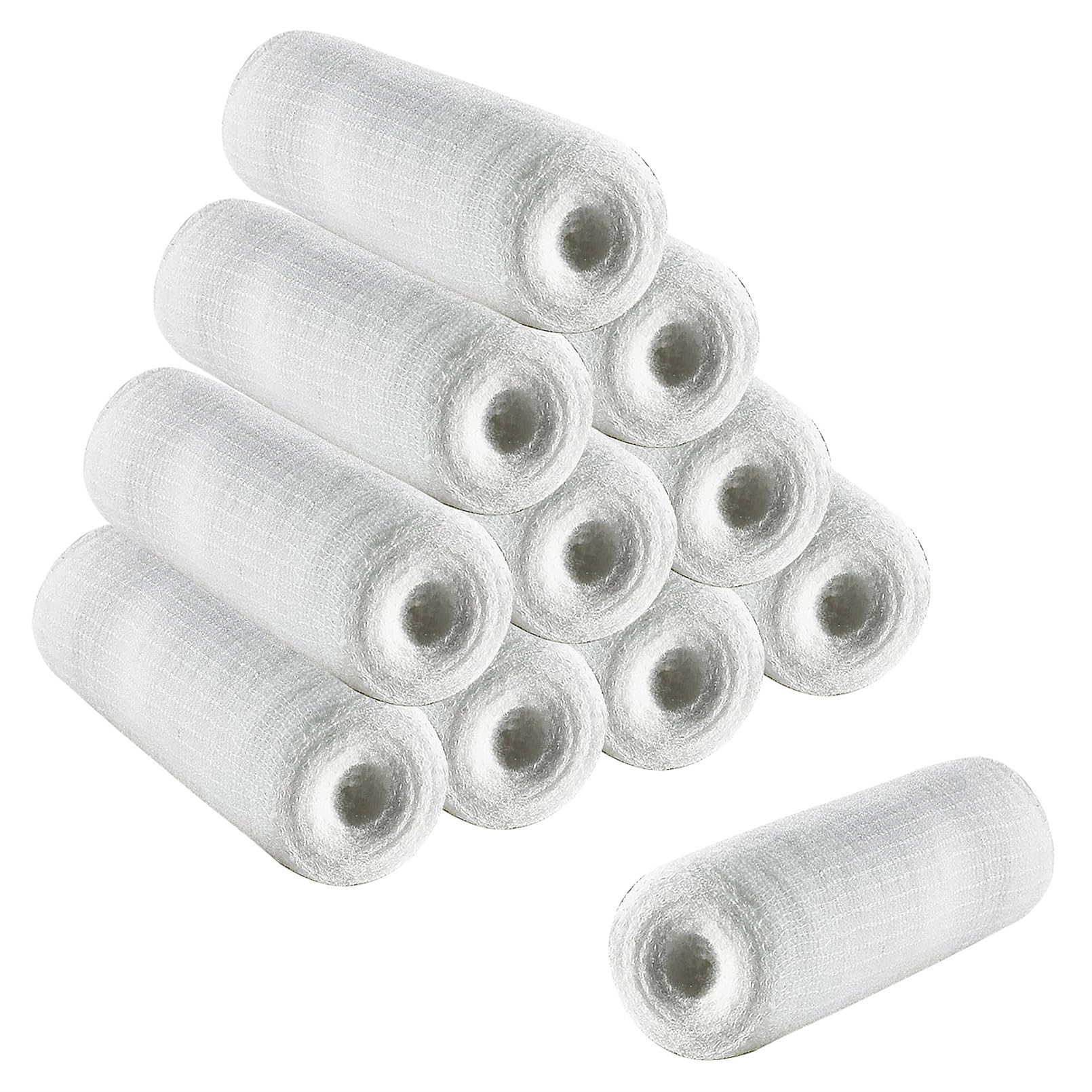 Gauze Rolls 12 Pack Stretch Bandages Cotton Mummy Wraps for Hand Wrap Dressing Ankles & Knees 6cm x 4m