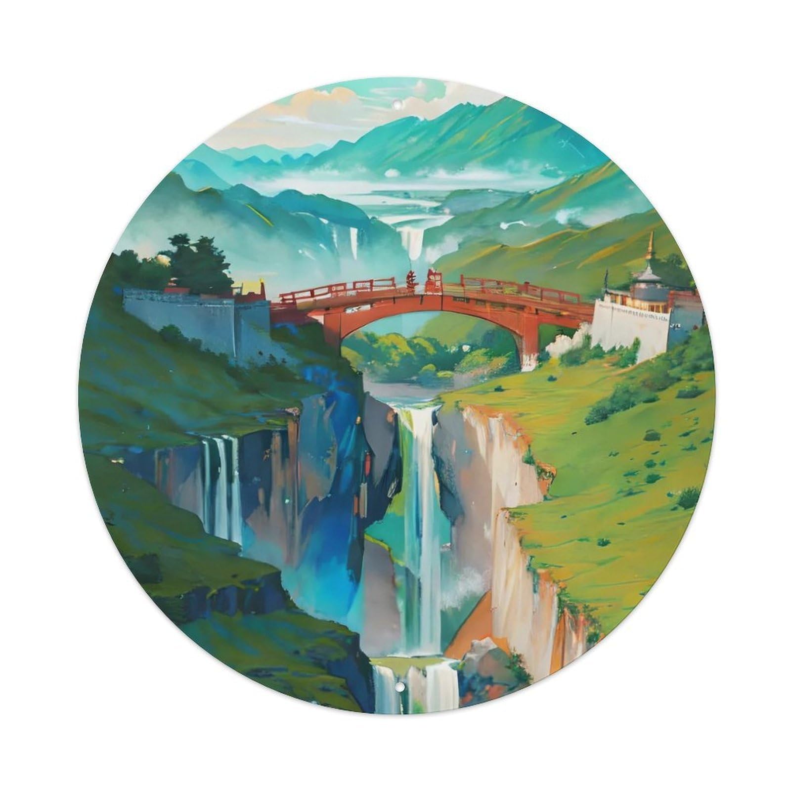 Waterfall Greenery Beneath The Falls Metal Tin Sign