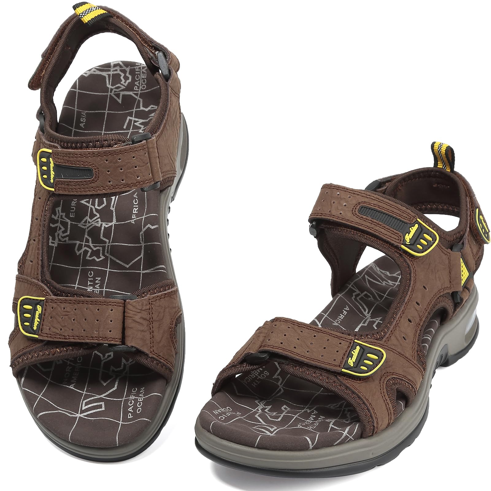 Lvptsh Sandali Sportivi Uomo Cuoio Estivi Trekking Sandali da Mare All'aperto Spiaggia Pescatore Antiscivolo