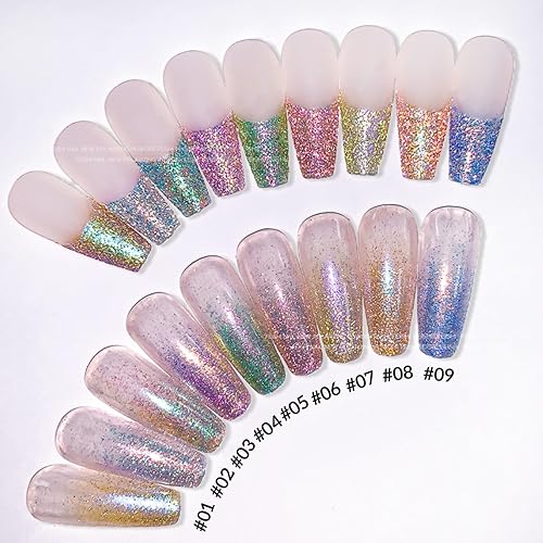 Miniatura 4 de CHARMING MAY Polvo de uñas holográfico cromado con purpurina reflectante con diamantes, polvo metálico, efecto galaxia mágica para mujeres y niñas,