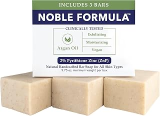 2% Pyrithione Zinc (ZnP) Olive Oil and Argan Oil Bar Soap, Especially Formulated for Acne, Psoriasis, and Eczema, Safe for Daily Use and All Skin Types, 3 Bars in 1 Box, Total 9.75 oz