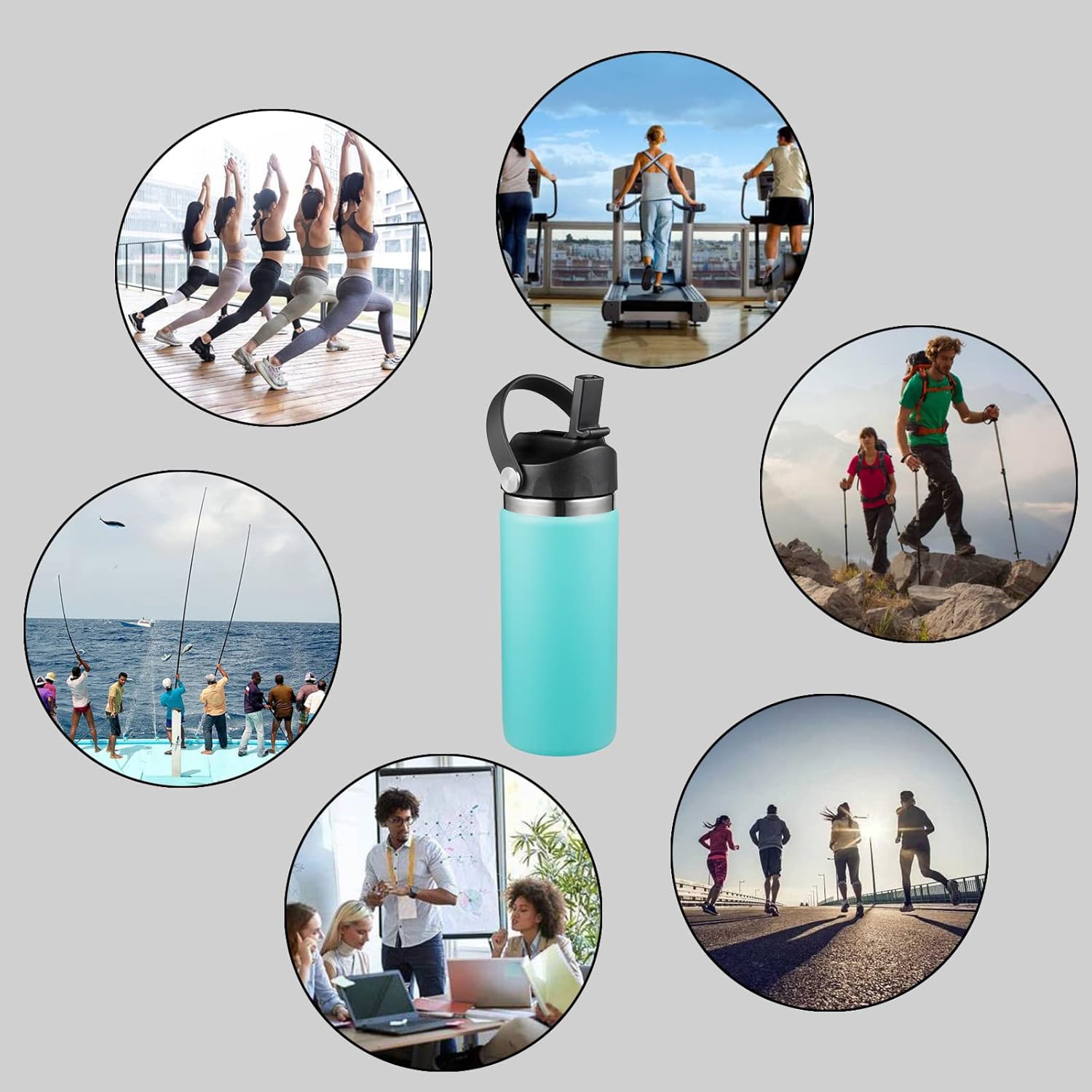 Straw Lid Compatible with 12 16 18 32 40 oz Wide Mouth Hydro Flask, Lids with Straw for Water Bottle Accessories, Replacement Straw Cap with Flex Handle for Hydroflask - Image 5