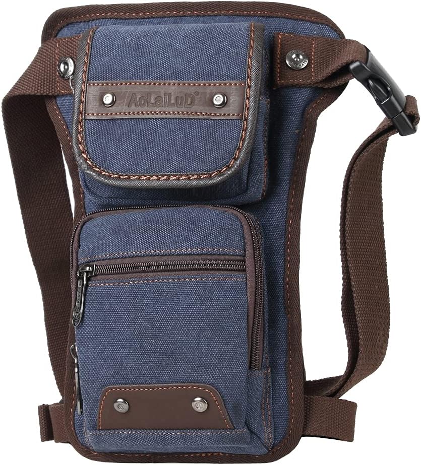 Canvas Waist Pack Motorcycle Drop Leg Bag for Men Women Outdoor Travel