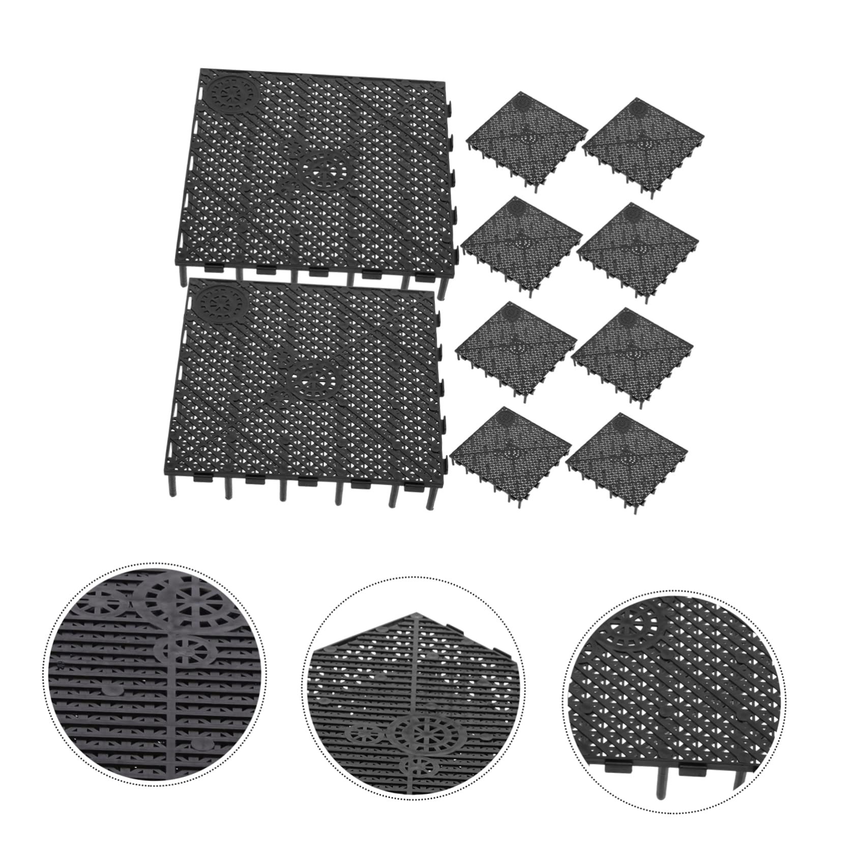 PVC Filterplatte für Aquariumboden 10 Stück Schwarz mit Zähigkeit und Nut Feder Verbindung zur Zucht von Meeresfischen und Fischbecken