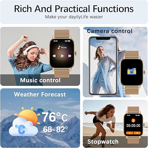 Miniatura 5 de Reloj inteligente para mujeres y hombres Fitness hacer respuesta llamada, relojes digitales para hombre, resistente al agua, reloj inteligente para