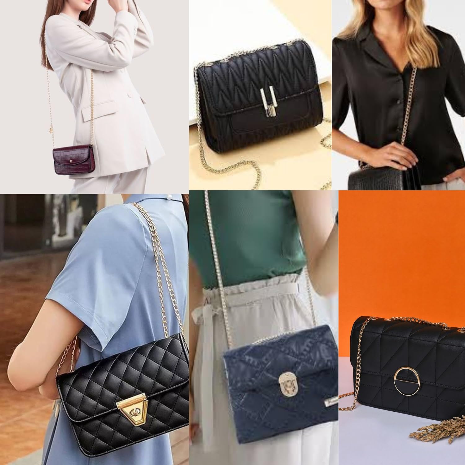 Replacement Golden Chain Strap For Handbags Purse Side Tote Hobo Cross body And Sling Bags Diy Hand bags broad metal Chain Length (49 inch or 124 cm) 4
