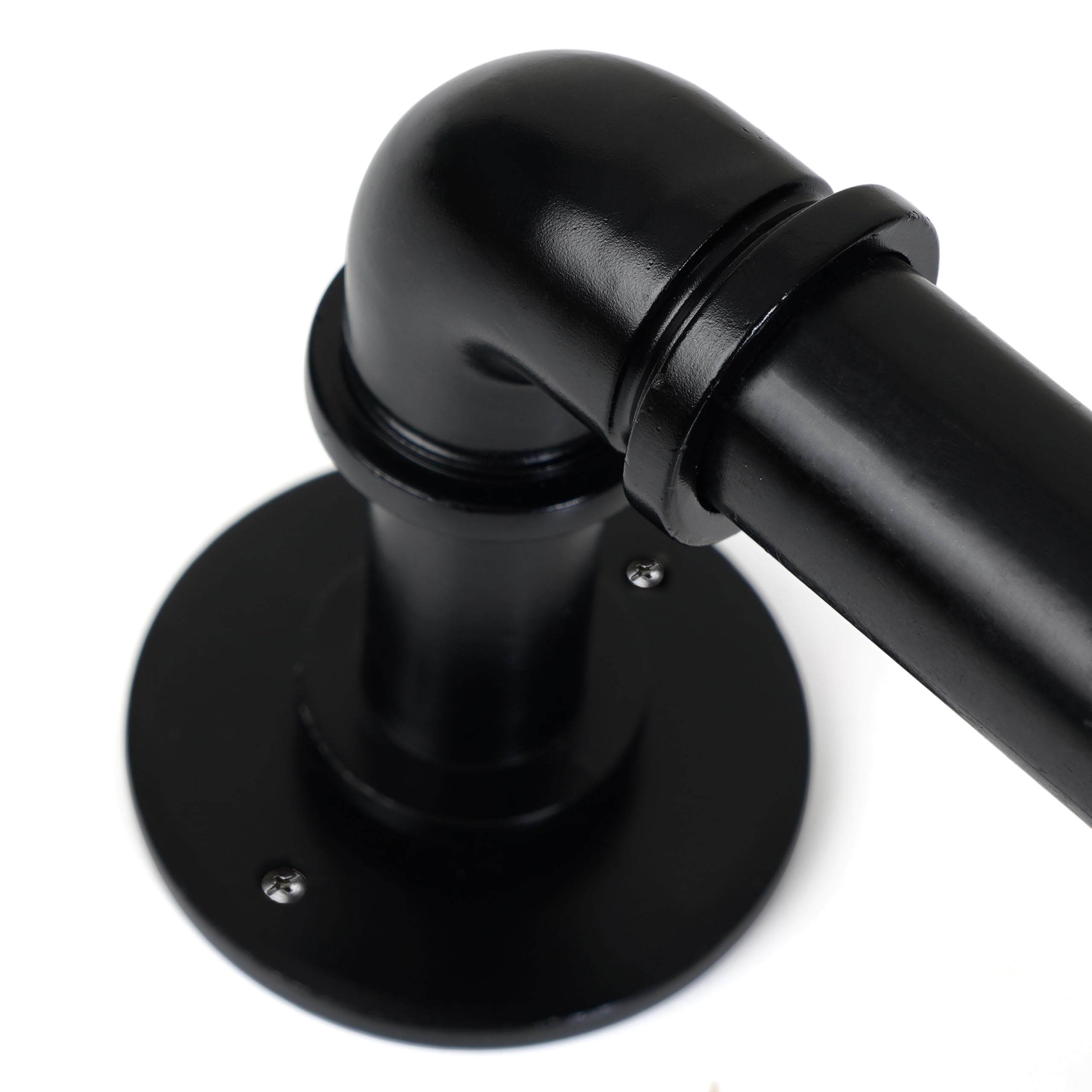Lister Cartwright 25mm Obsidian Black Industrial Pipe Extendable Eyelet Curtain Pole Heavy Duty Metal Curtain Rod – Wall or Ceiling Mounted– Vintage Pipe Style for Living Room, Bedroom(120-320 cm)