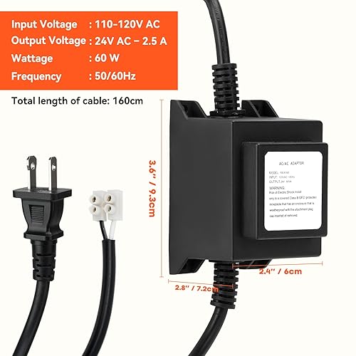 Miniatura 7 de only fire Transformador de paisaje al aire libre 110120V a CA 24V2.5A, convertidor de fuente de alimentación impermeable de 60 vatios para