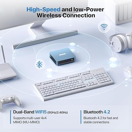 Miniatura 7 de PELADN Mini PC WI-6, Intel 12 generación Alder Lake - N95(hasta 3.4 GHz), 16 GB DDR4 RAM 512 GB M.2 PCIe SSD, soporte para computadora de escritorio