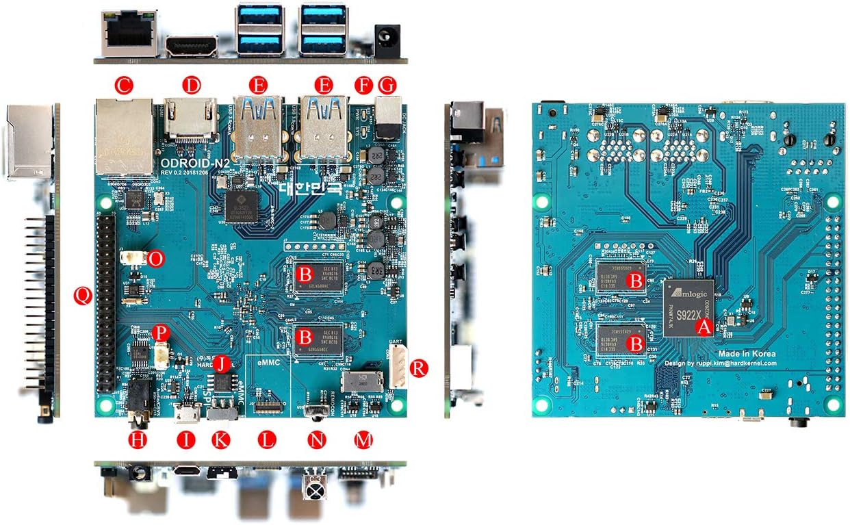 Odroid N2 Single Board Computer (SBC) (2GB) with Power Supply
