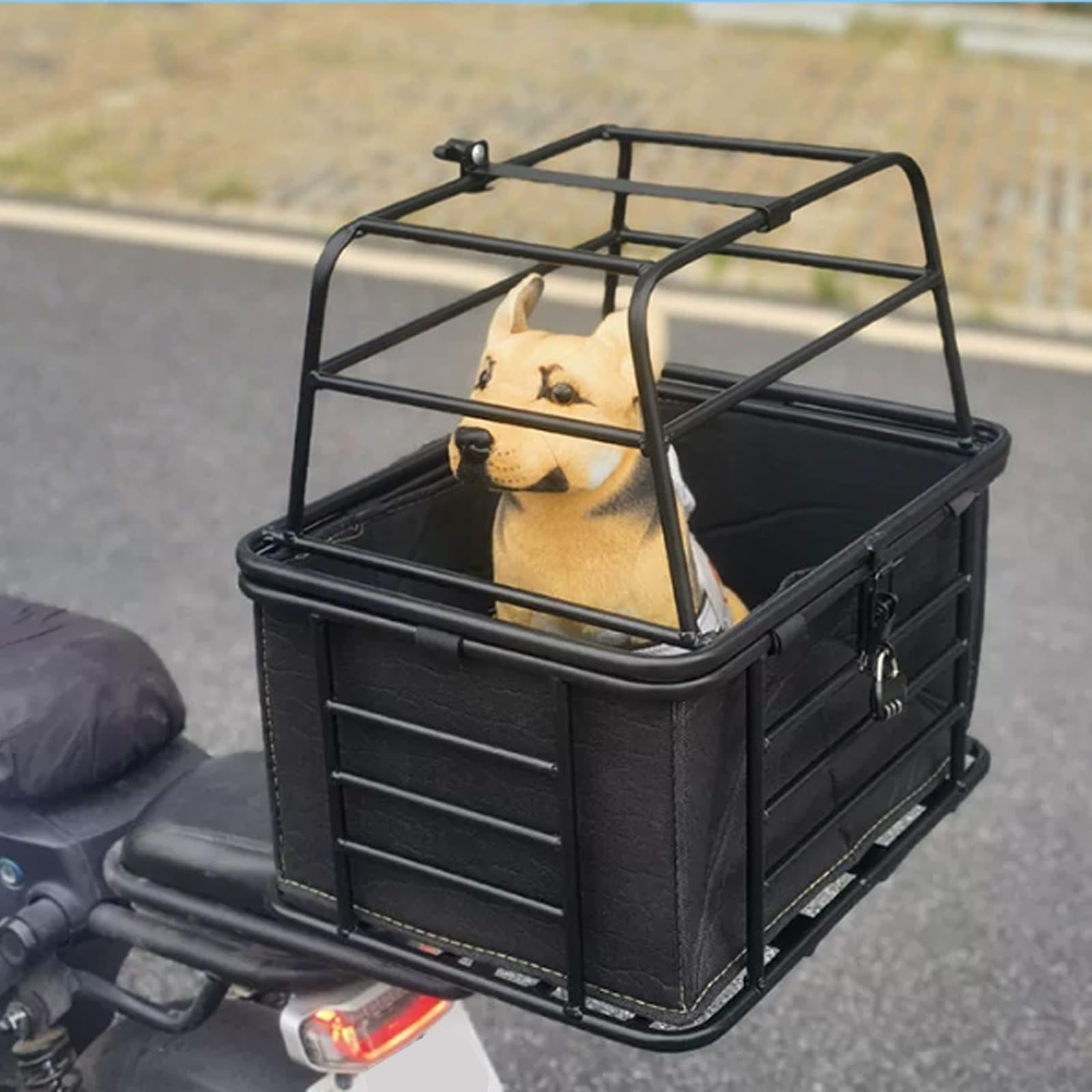 Kosz Na Rower Dla Zwierząt Montowany Z Tyłu, Kosz Rowerowy Na Rowery Dla Dorosłych, Posiada Zamek I Regulowaną Klapkę,Odpowiedni Dla Zwierząt O Wadze Do 10 Kg (22 Funtów)
