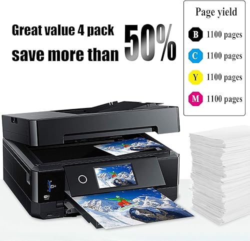 Miniatura 4 de NoahArk Paquete de 4 cartuchos de tinta remanufacturados 252XL de repuesto para Epson T252XL 252 XL para Workforce WF-3630 WF-3640 WF-7610 WF-7620