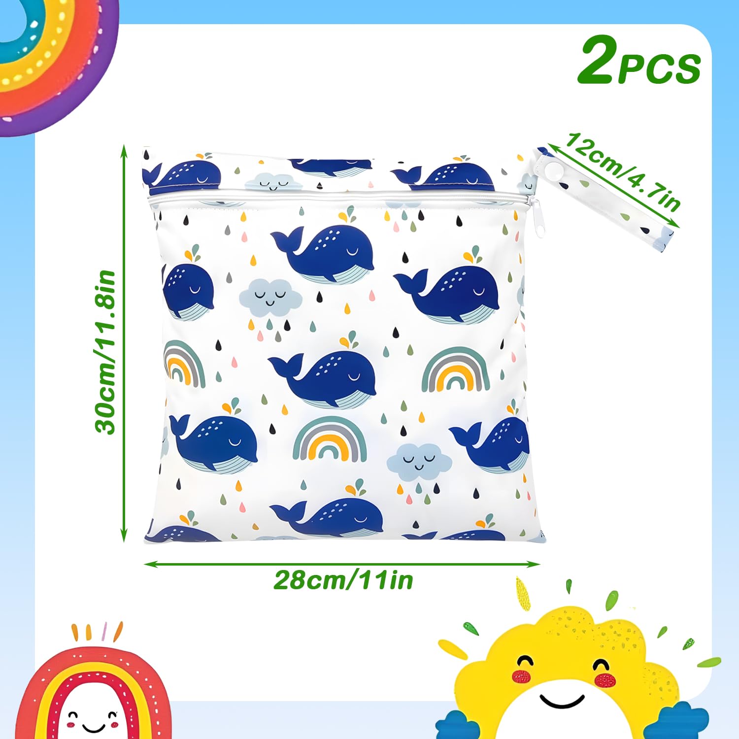 SUBTAVIK 2 Packs Wet Bag - Image 3