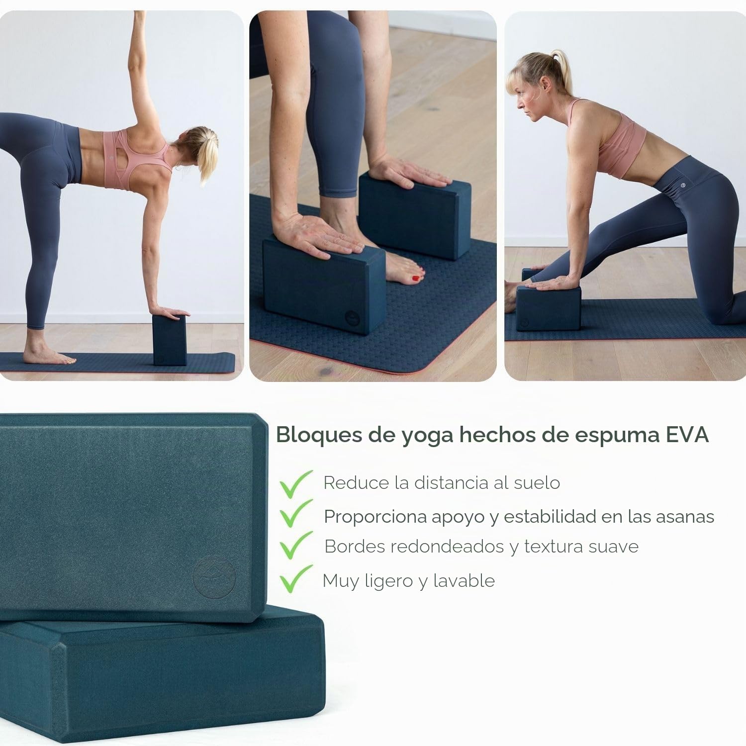 Bodhi Juego completo de iniciación de yoga, esterilla de yoga antideslizante de TPE, incluye 2 bloques de yoga de EVA (goma) y 1 correa de yoga de algodón, juego de principiantes para principiantes