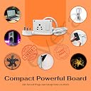 Devera 6A Extension Cord Board with Universal Socket & Individual Switch, 3 Core 1 sq mm Copper Wire, Wall Mount Power Strip for Home Appliances & Decor Lights (White) (6 Meter) gallery image