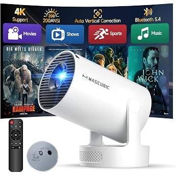 Magcubic Mini Projector 4K HY300pro+ 2026 Integrated App WiFi 6 BT 5.4