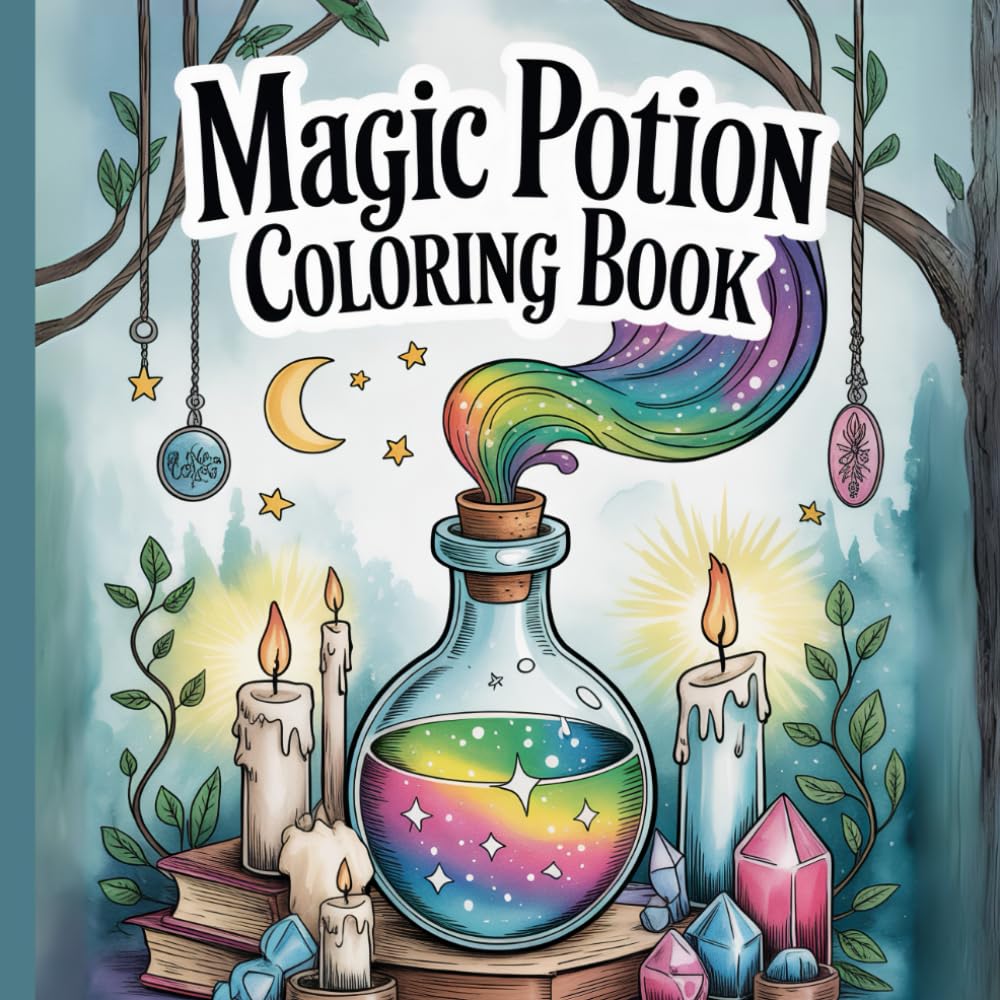 Magical Potions Coloring Book: A Witchy, Spooky Collection of Simple, Easy-to-Color Enchanting and Spellbounding Designs For Relaxation.