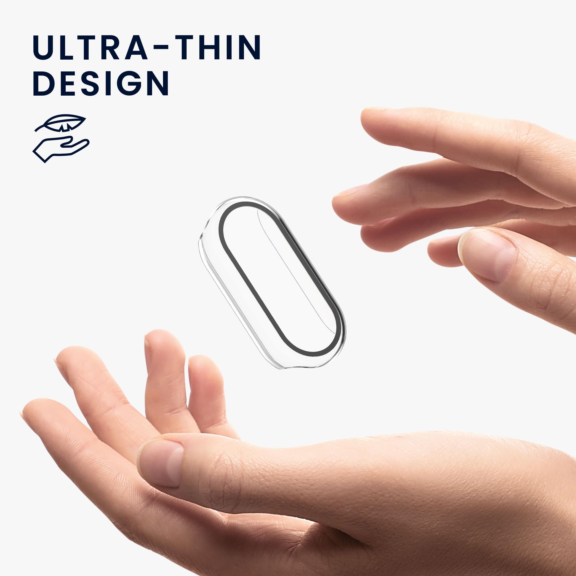 kwmobile Etui kompatybilne z etui Xiaomi Mi Band 10 / Smart Band 10, 2 x szkło hartowane z plastikową ramą, przezroczyste/czarne