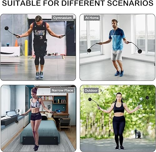 Miniatura 6 de Jump Rope Ropeless Skipping Rope for Fitness Training Exercise, Adjustable Weighted Cordless Jump Rope for Men Women Kids
